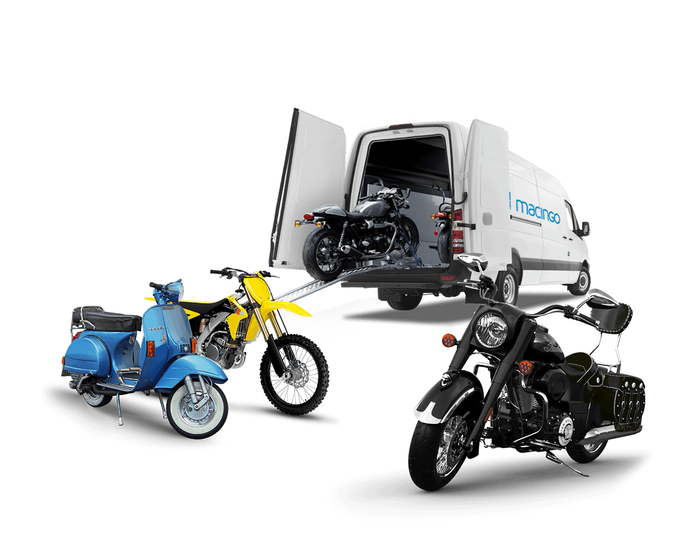 National and international shipment of motorcycles and scooters